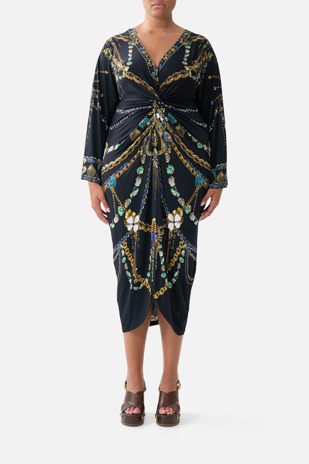 LONG SPLIT FRONT TWIST DRESS AMULETS AND ALCHEMY