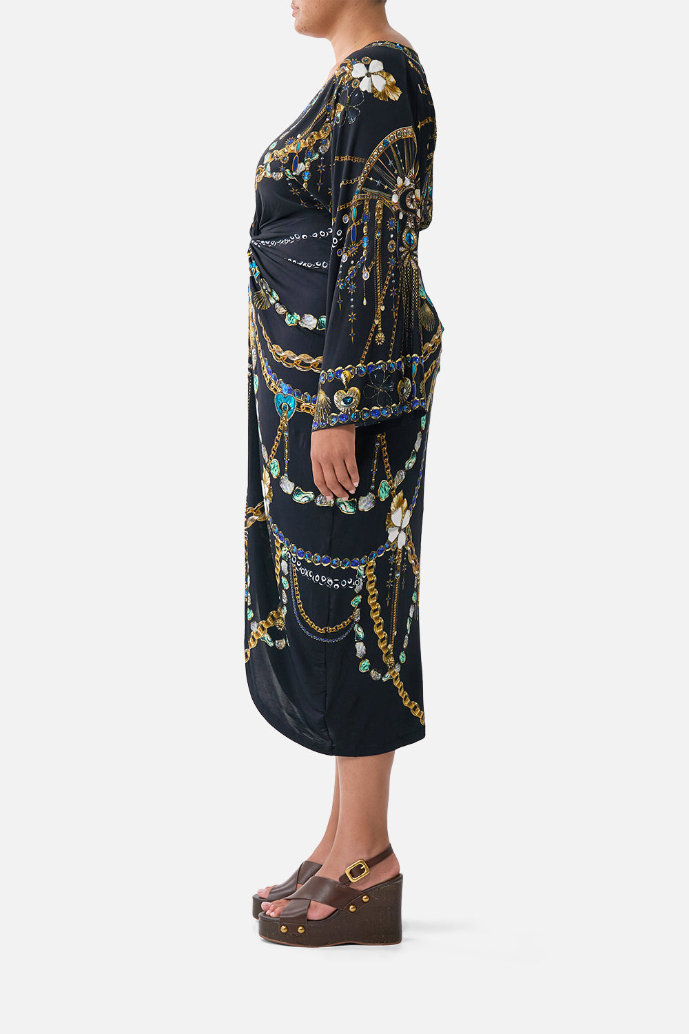 LONG SPLIT FRONT TWIST DRESS AMULETS AND ALCHEMY