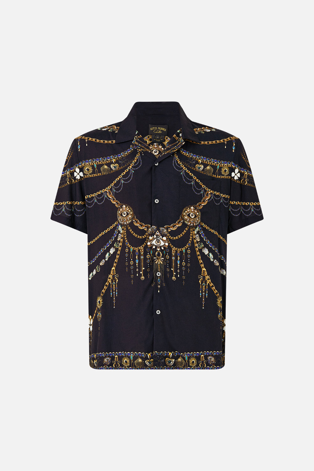 The CAMILLA SHORT SLEEVE CAMP COLLARED SHIRT AMULETS AND ALCHEMY