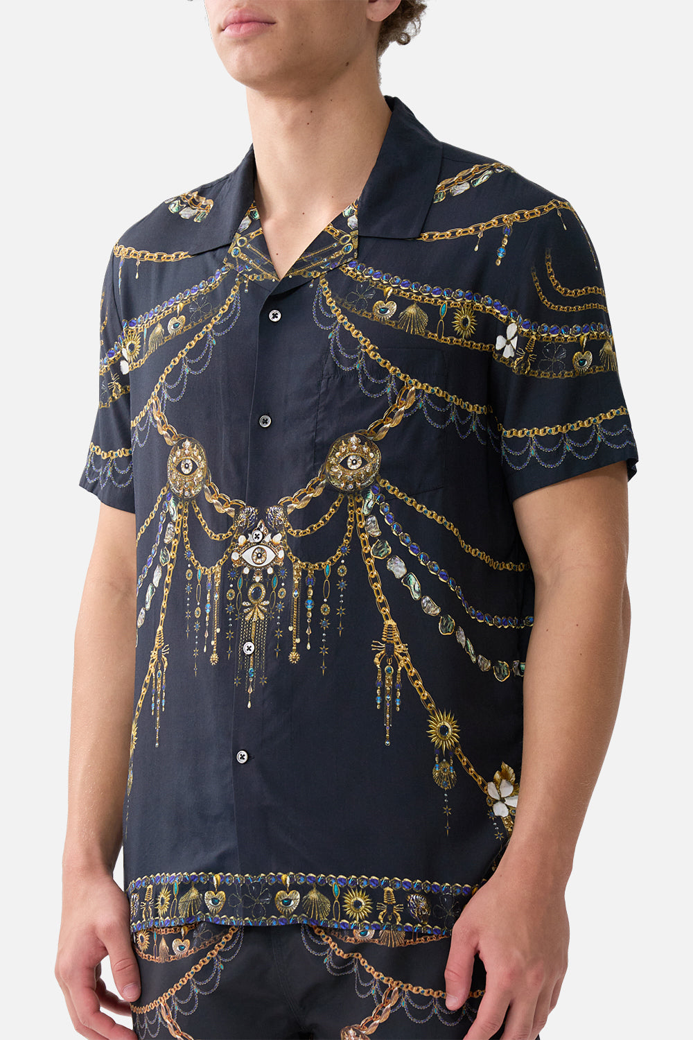 The CAMILLA SHORT SLEEVE CAMP COLLARED SHIRT AMULETS AND ALCHEMY