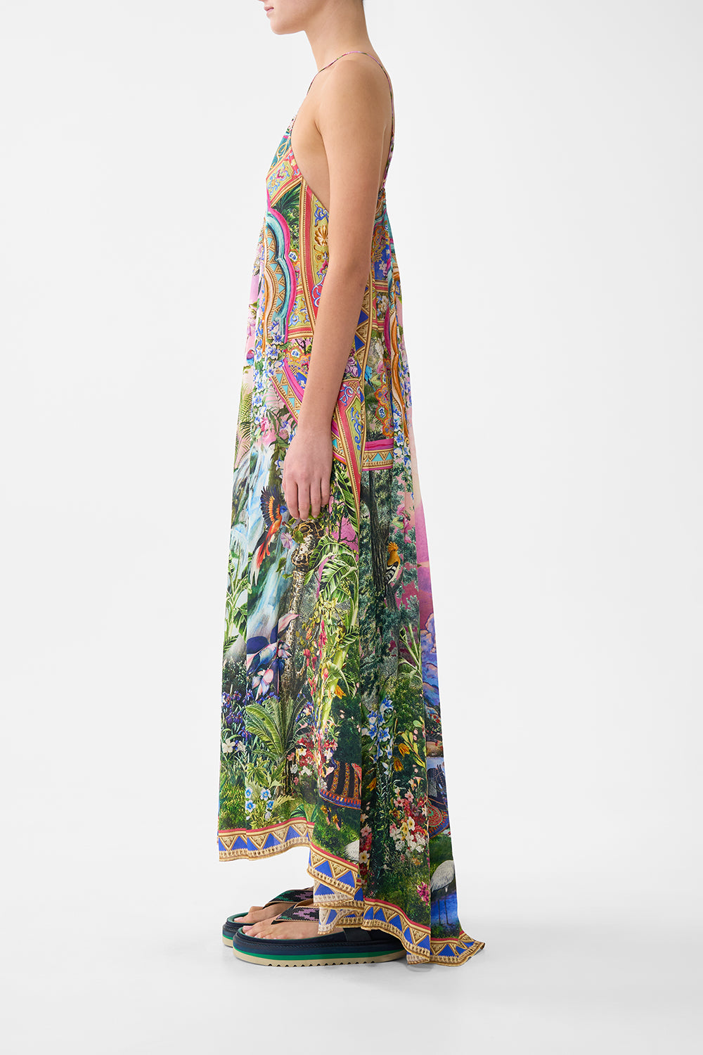The CAMILLA GATHER NECK HARDWARE MAXI DRESS TURKISH DELIGHT