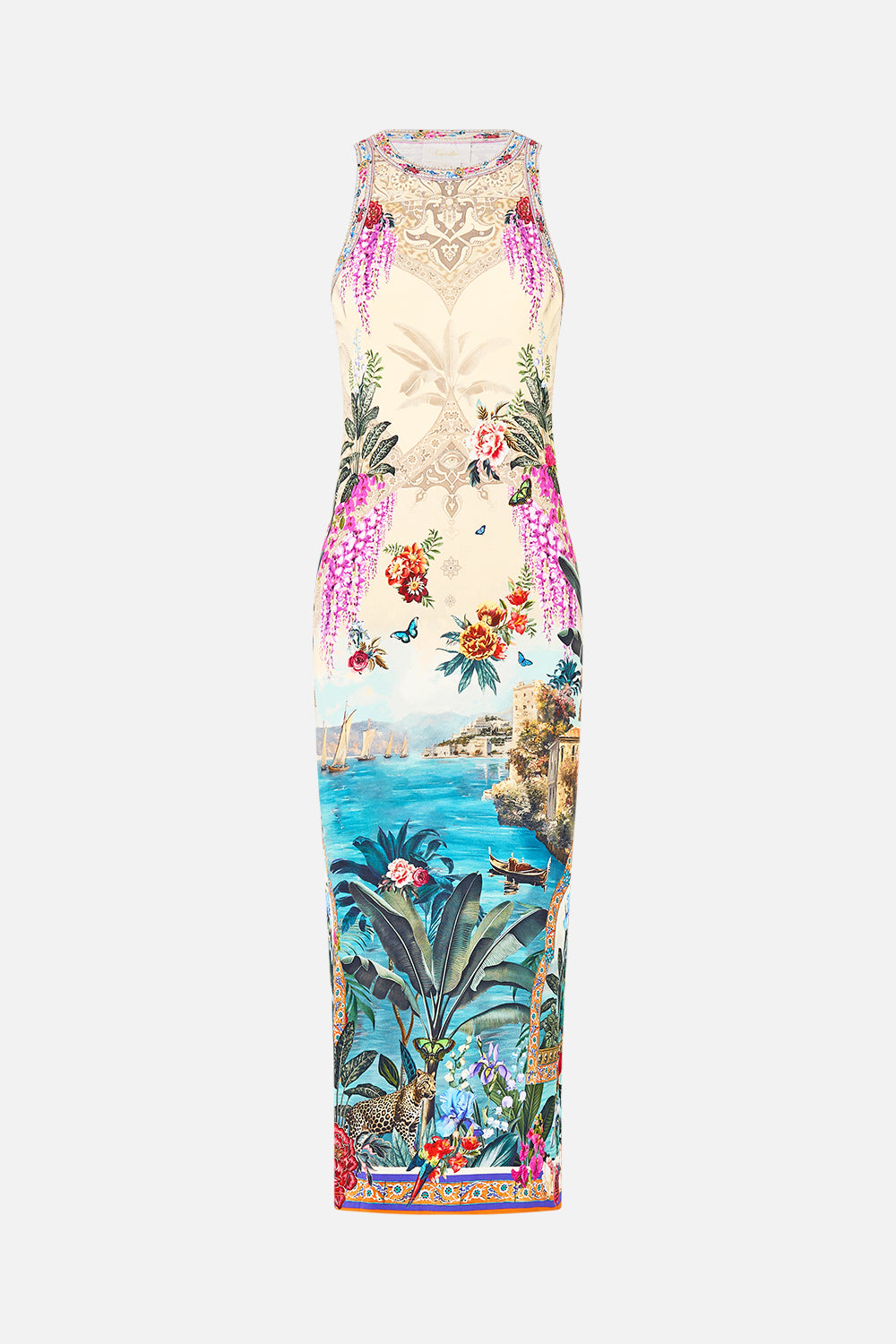 JERSEY TANK DRESS BODRUM BOTANICALS