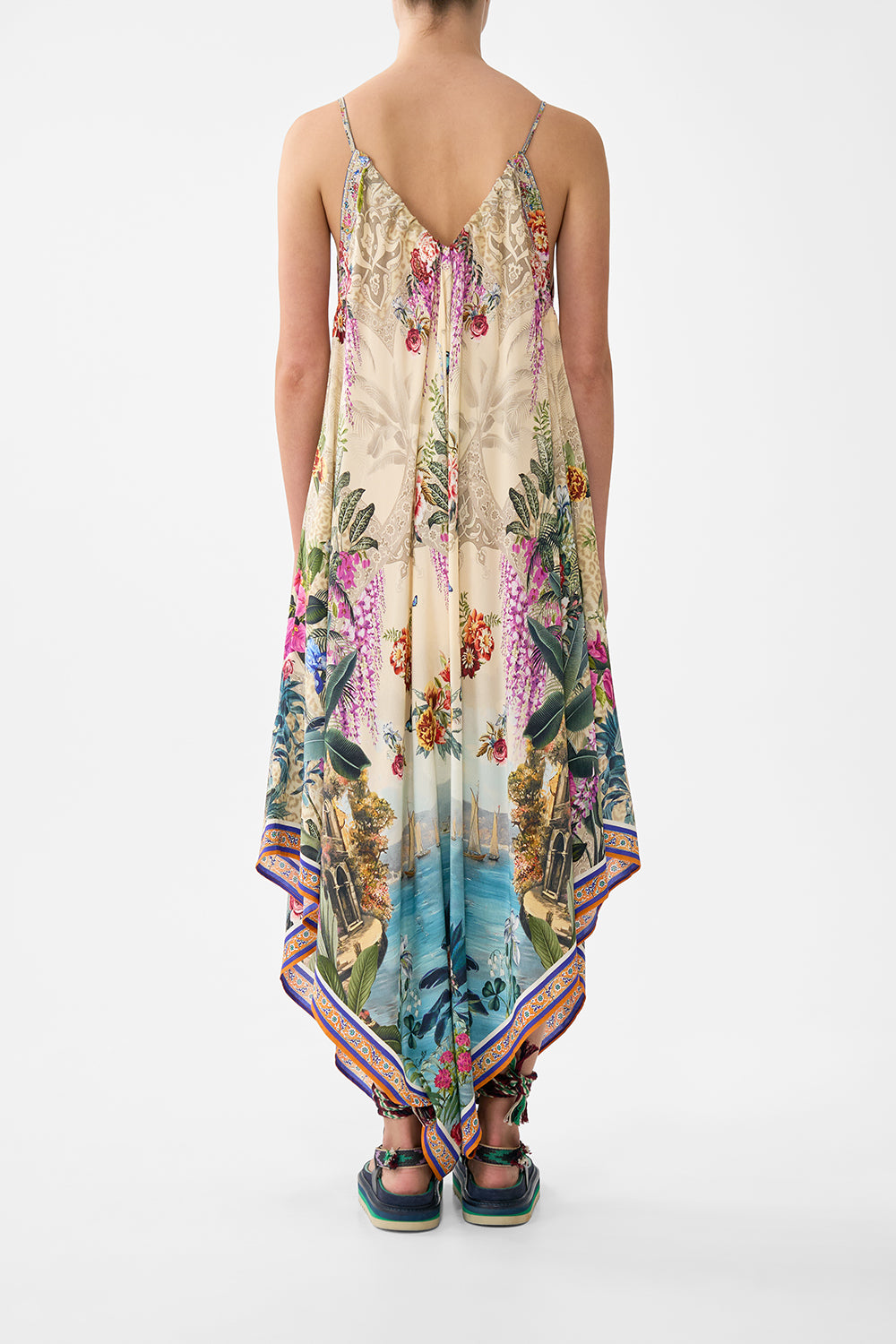The CAMILLA DRAPED JUMPSUIT WITH STRAPS BODRUM BOTANICALS