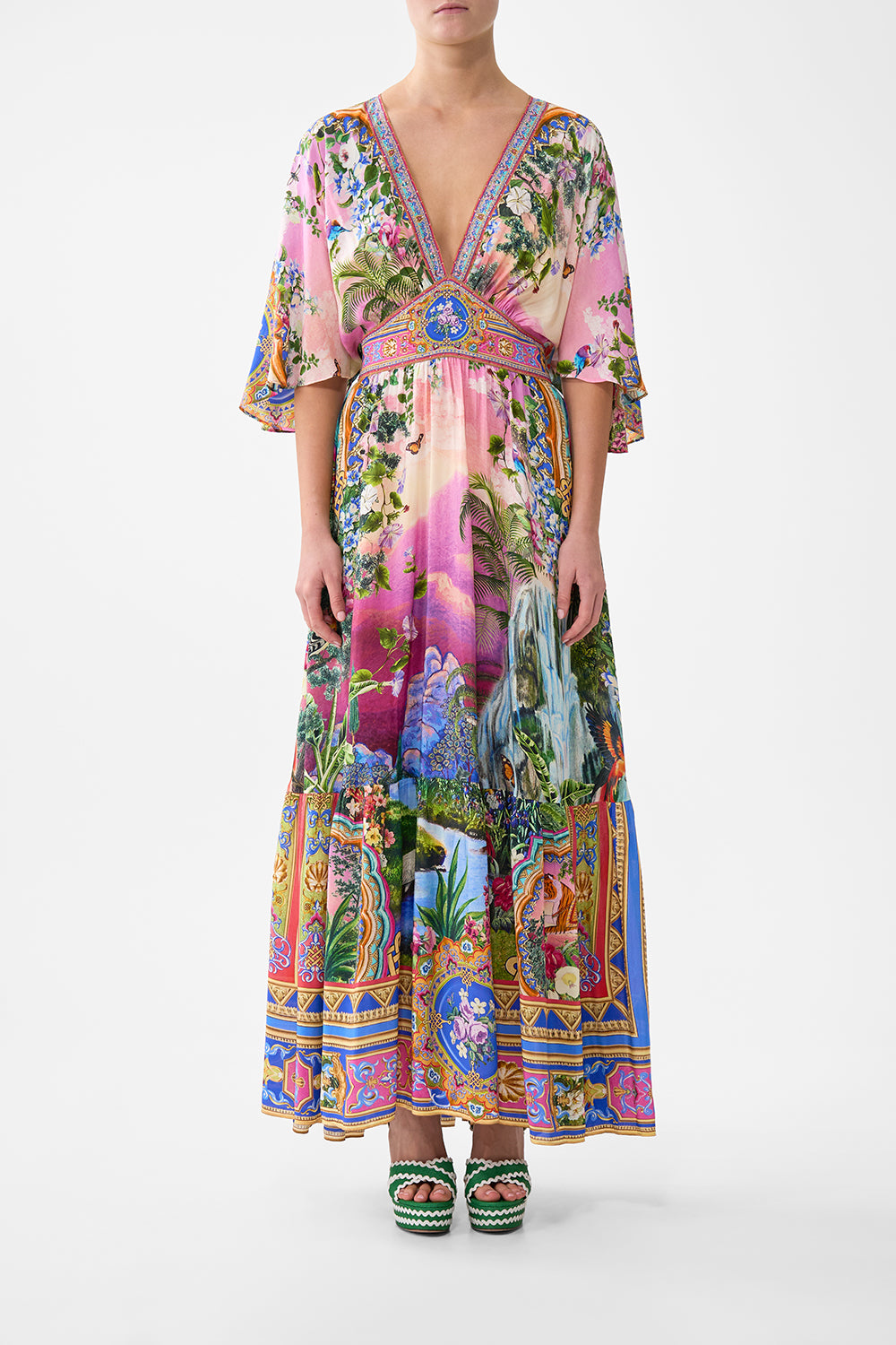 WAISTED DRESS WITH HEM RUFFLE TURKISH DELIGHT