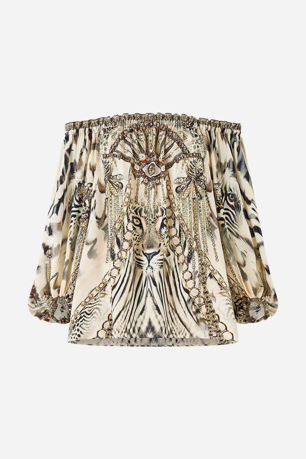 The CAMILLA FRILL OFF SHOULDER TOP LADY LIONHEART