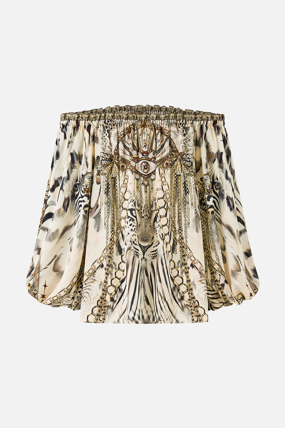 The CAMILLA FRILL OFF SHOULDER TOP LADY LIONHEART