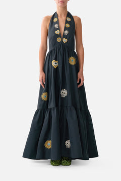 RUFFLE HEM HALTER DRESS AMULETS AND ALCHEMY