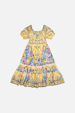 KIDS PEASANT MAXI DRESS WITH RIBBON SKIRT DARLING BUDS