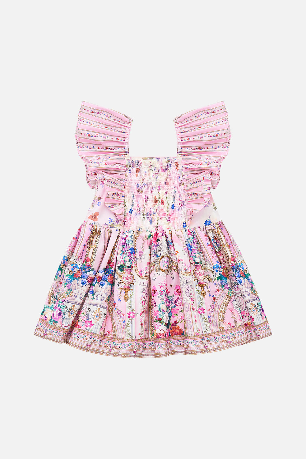 BABIES FLARED DRESS WITH FRILL SHOULDER PALATIAL PASTELS
