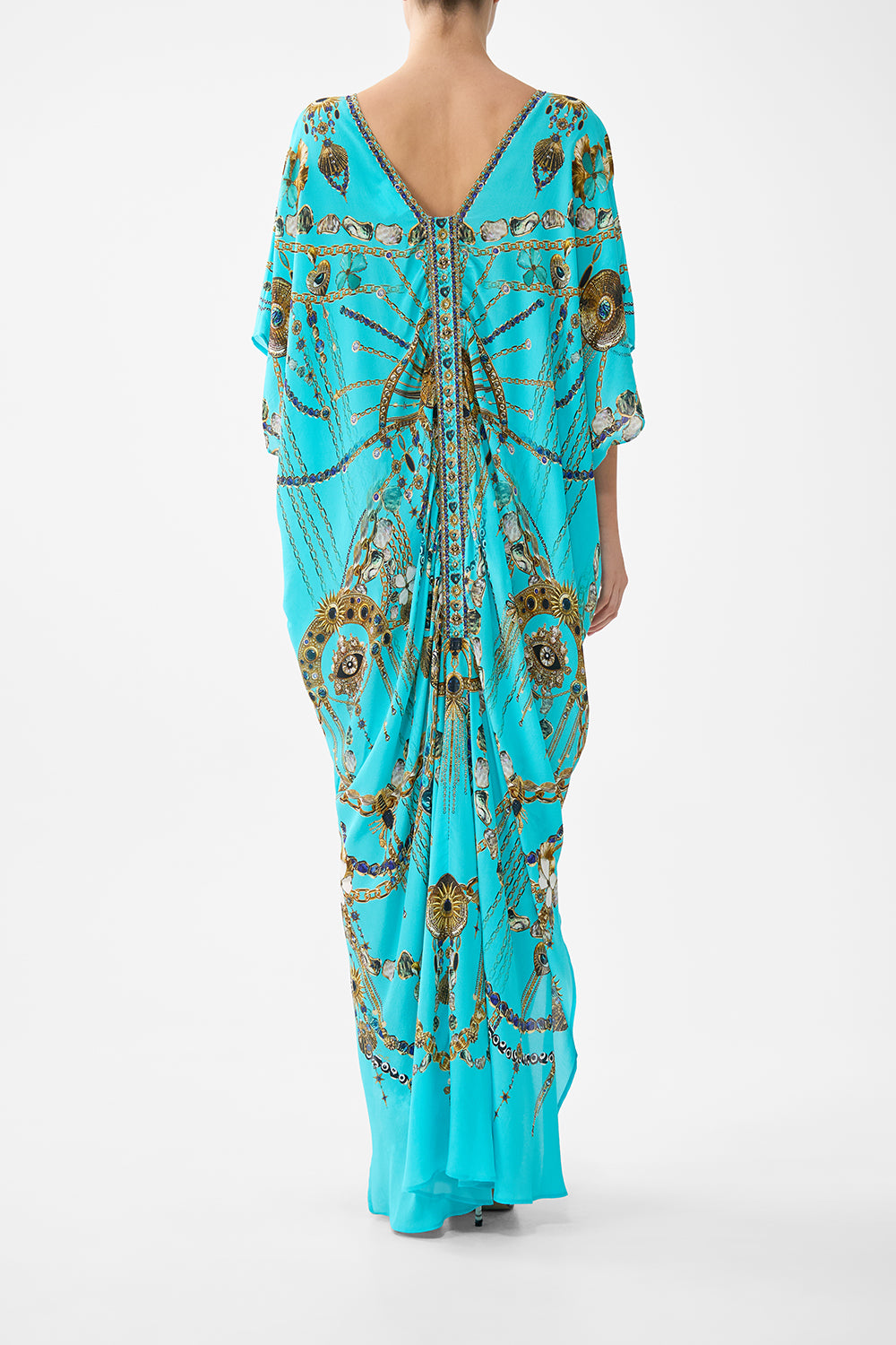 KAFTAN WITH FRONT TAB DETAIL TOTEMS AND TREASURES