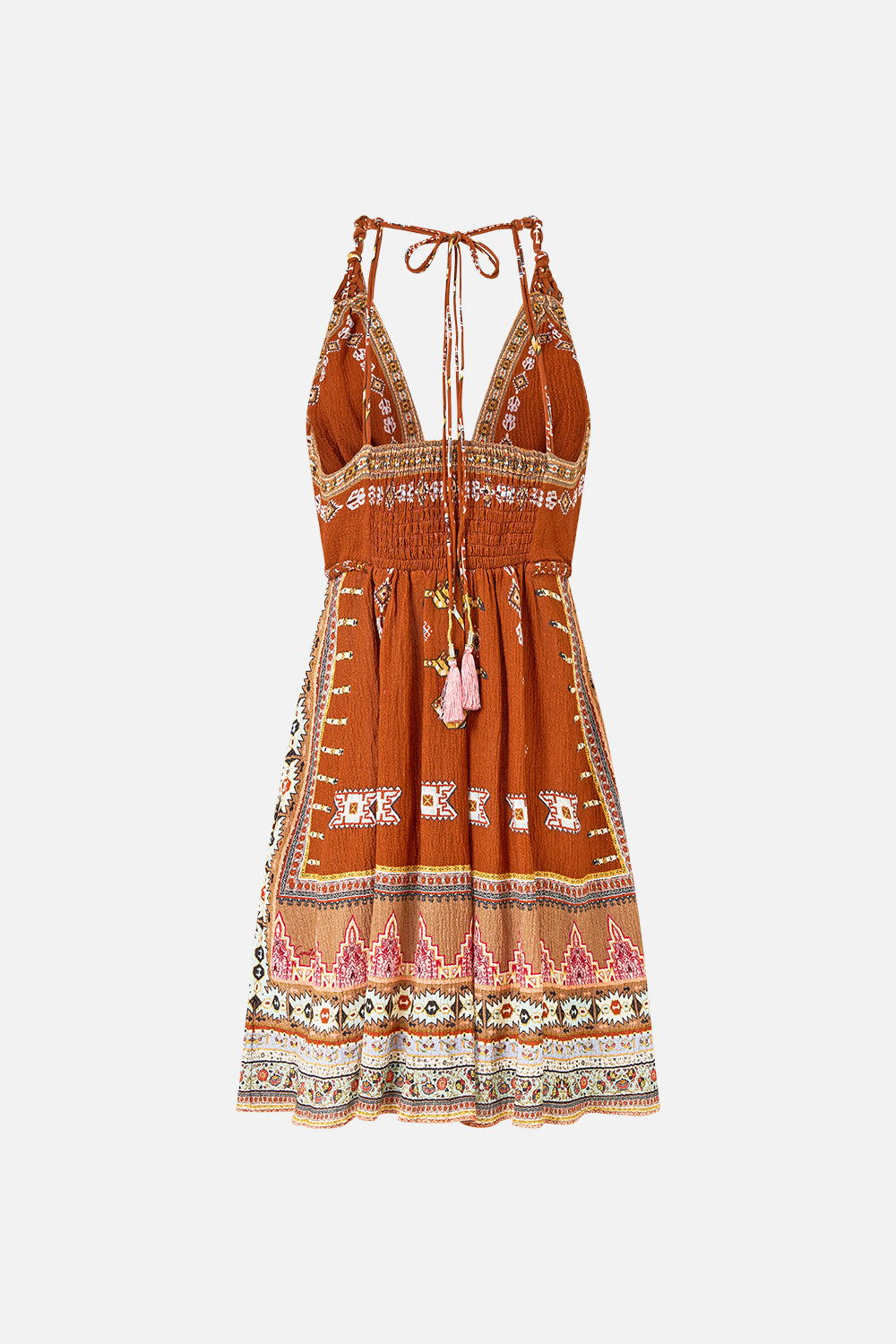 The CAMILLA SHORT FLARED DRESS WITH MACRAME DETAIL FABRIC OF TIME