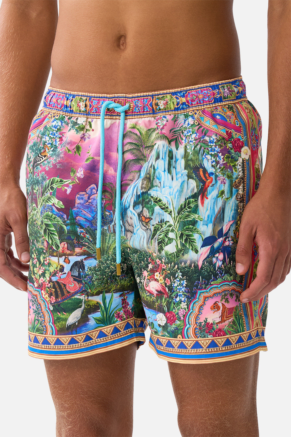 The CAMILLA MID LENGTH BOARDSHORT WITH ELASTIC WAIST TURKISH DELIGHT