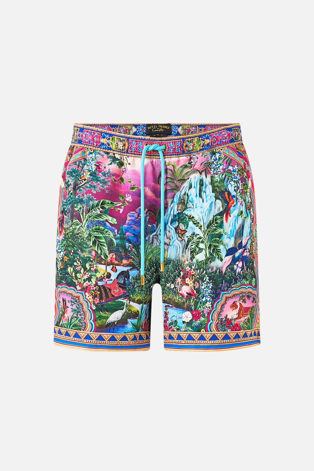 The CAMILLA MID LENGTH BOARDSHORT WITH ELASTIC WAIST TURKISH DELIGHT