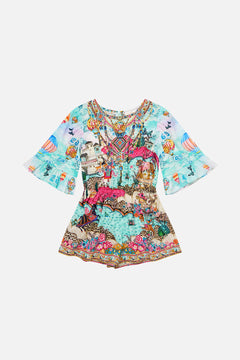 KIDS PLAYSUIT WITH FRILL 3/4 SLEEVES MINIATURE MOMENTS