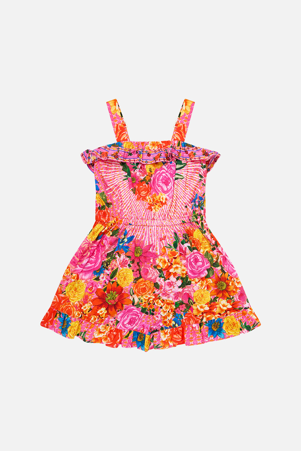 The CAMILLA KIDS WIDE STRAP PLAYSUIT WITH FRILL EDGES ILLUSTRATION NATIONILLUSTRATION NATION