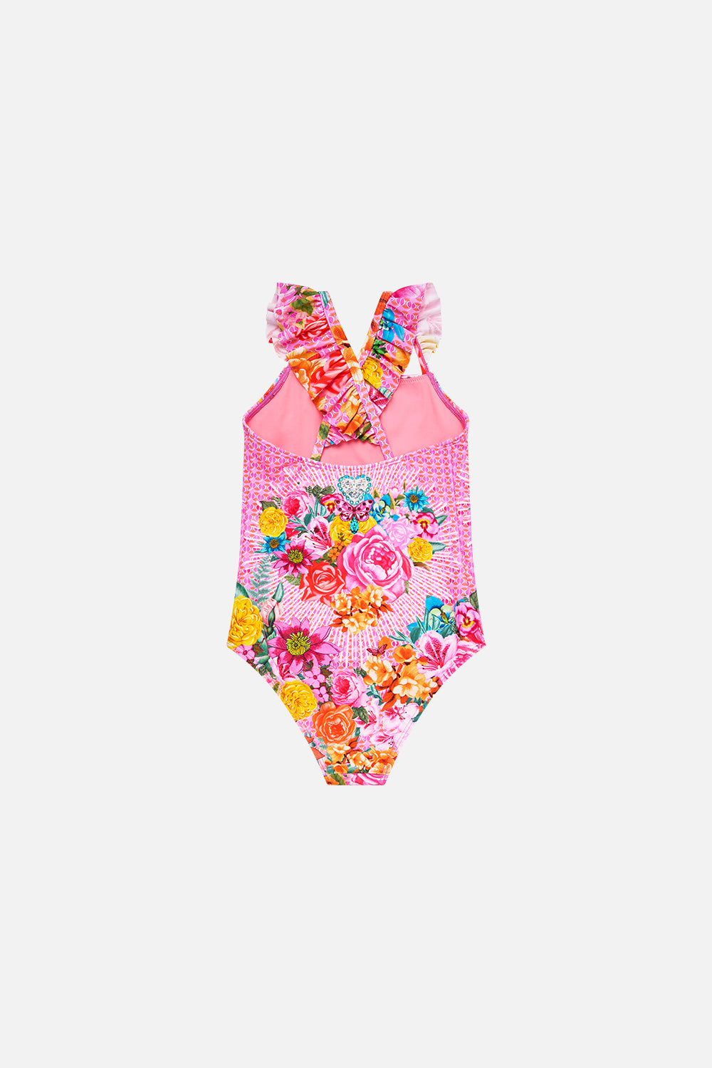 Illustration Nation Kids Straight Neck One Piece W Frill Straps
