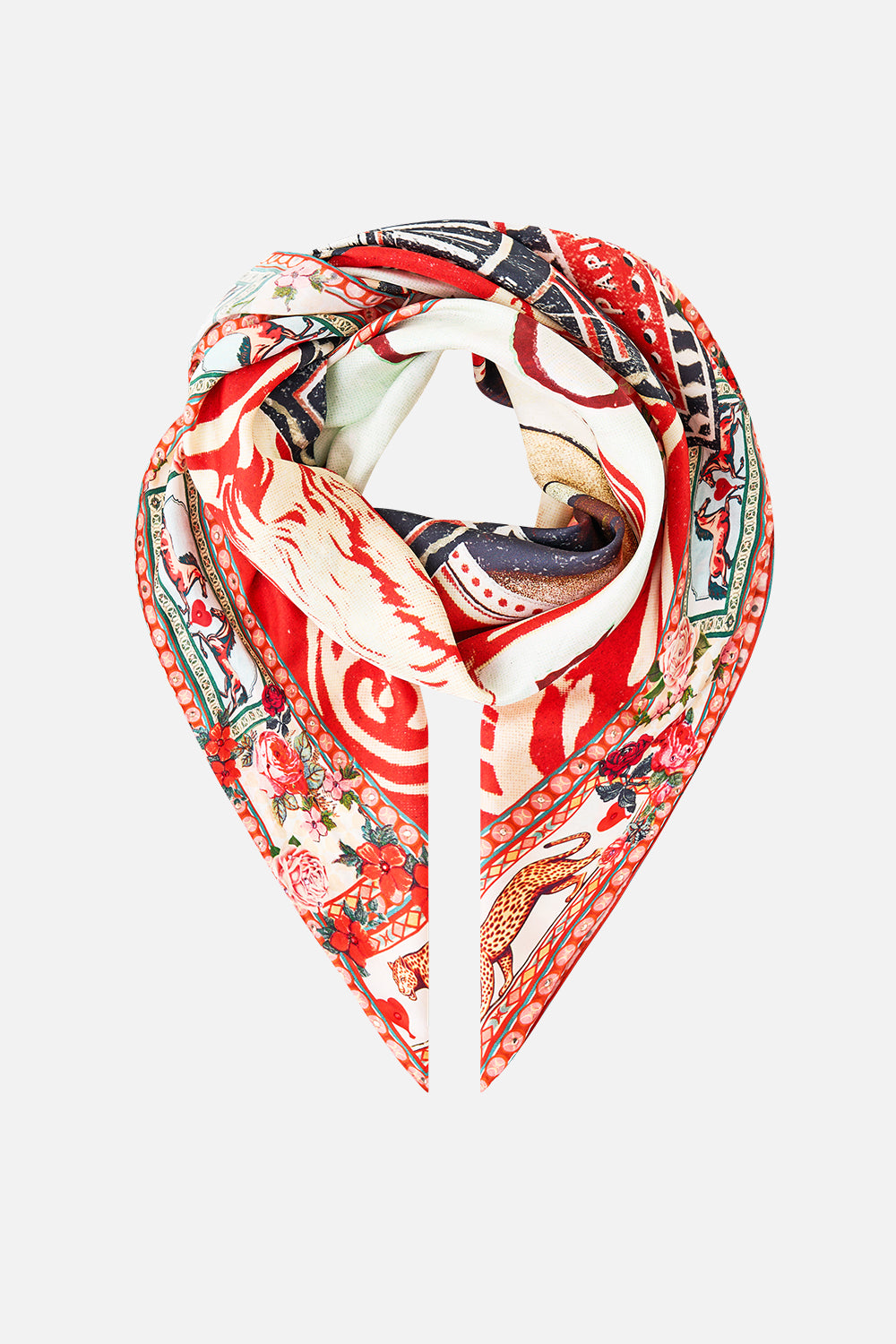 LARGE CRYSTALLED SILK SQUARE SCARF HIGH CLASS HOOKAH