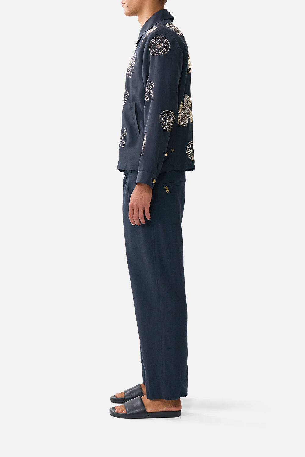 EMBELLISHED CROP ZIP THROUGH JACKET AMULETS AND ALCHEMY