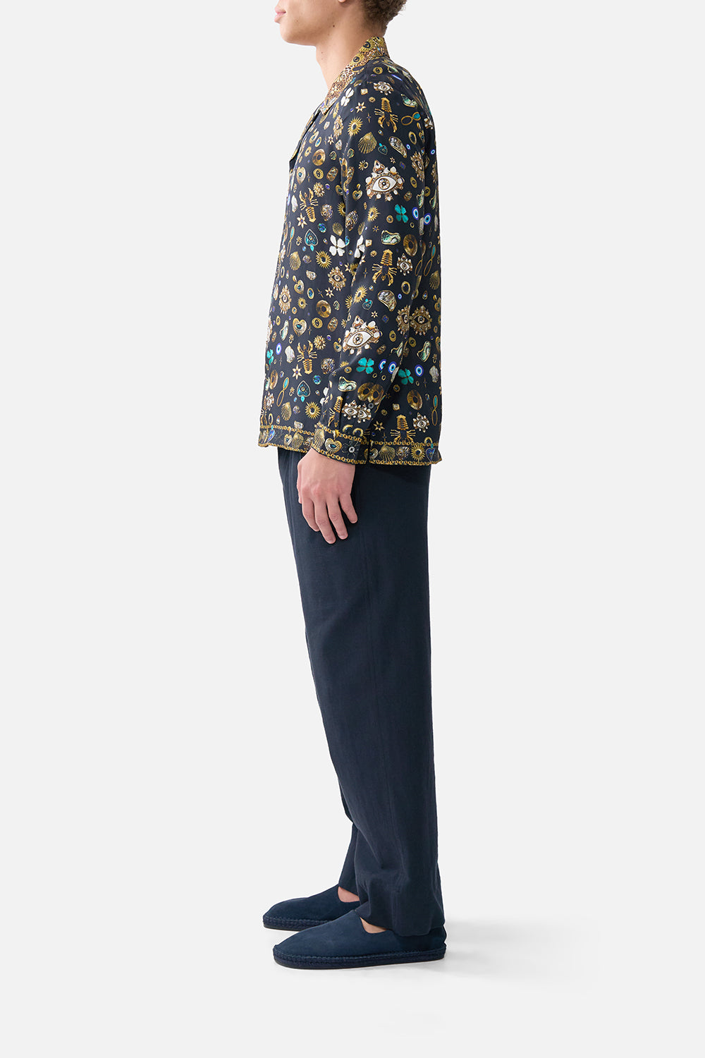 The CAMILLA LONG SLEEVE CAMP COLLARED SHIRT AMULETS AND ALCHEMY