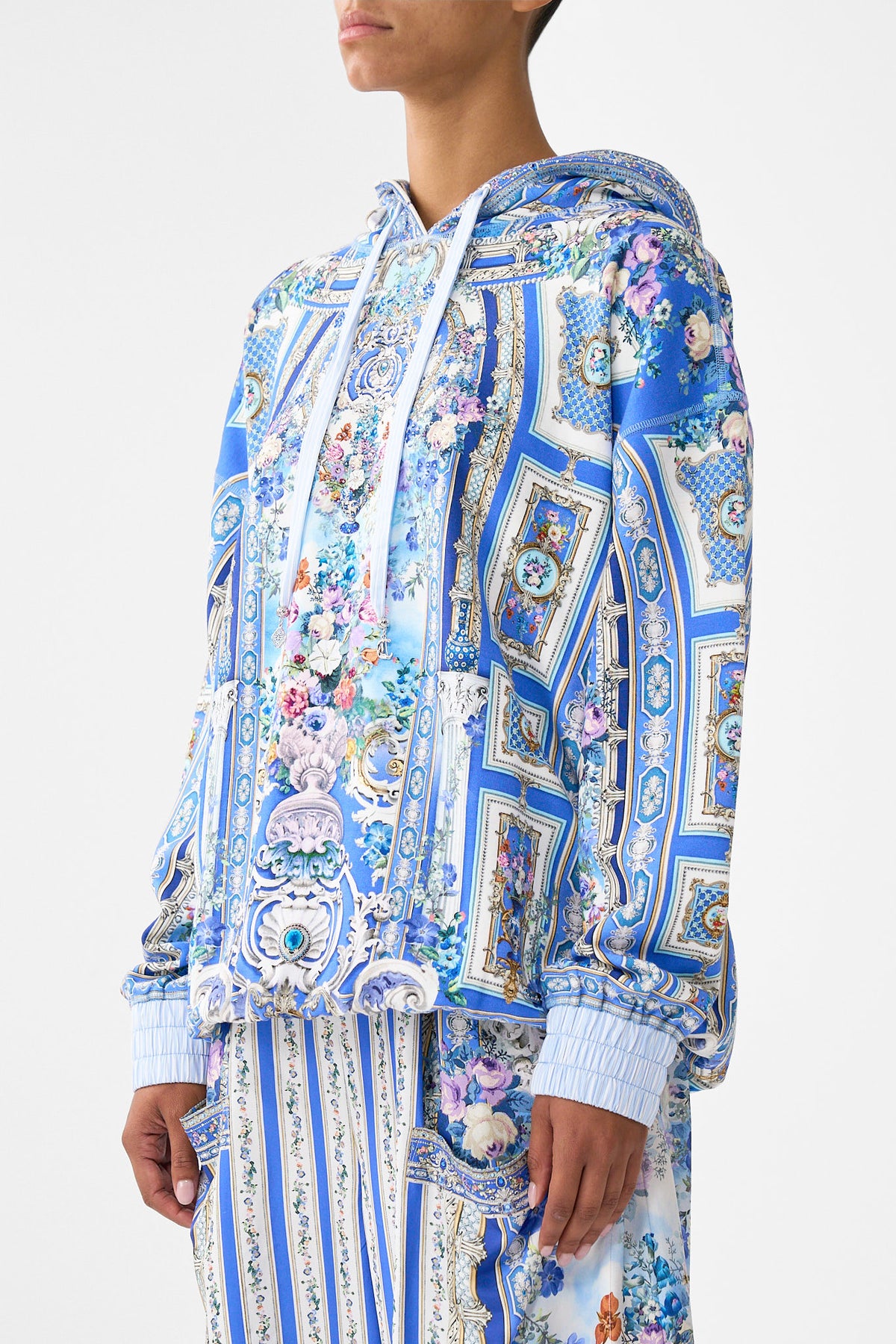 The CAMILLA CONTRAST BAND OVERSIZED HOODIE WITH POCKETS OTTOMAN OPULENCE