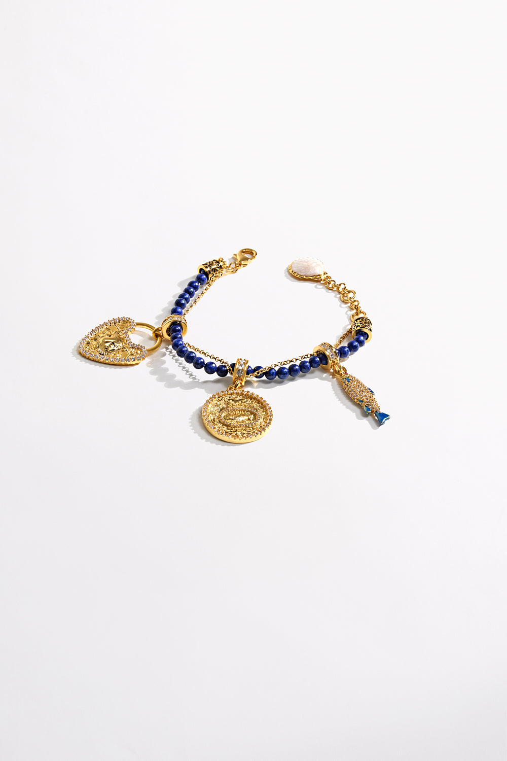 CAMILLA Artisan Artillery Charm Bracelet in Gold print