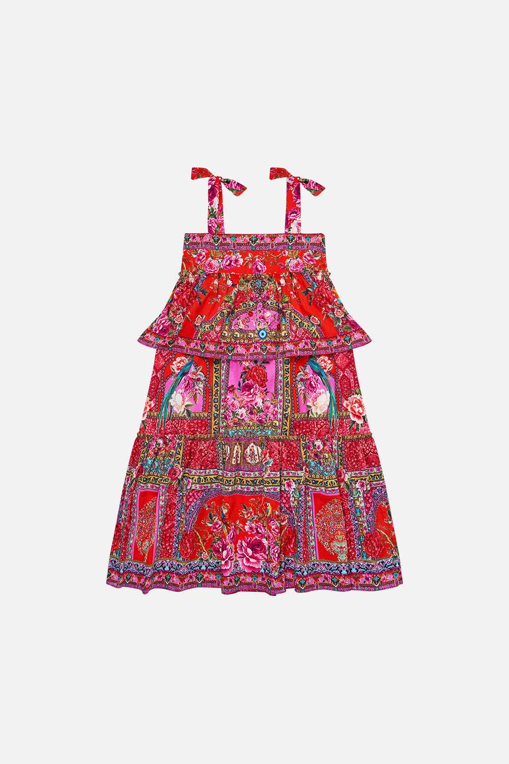The CAMILLA KIDS TIERED MAXI DRESS WITH BOW STRAPS HEIRLOOM EMPIREHEIRLOOM EMPIRE