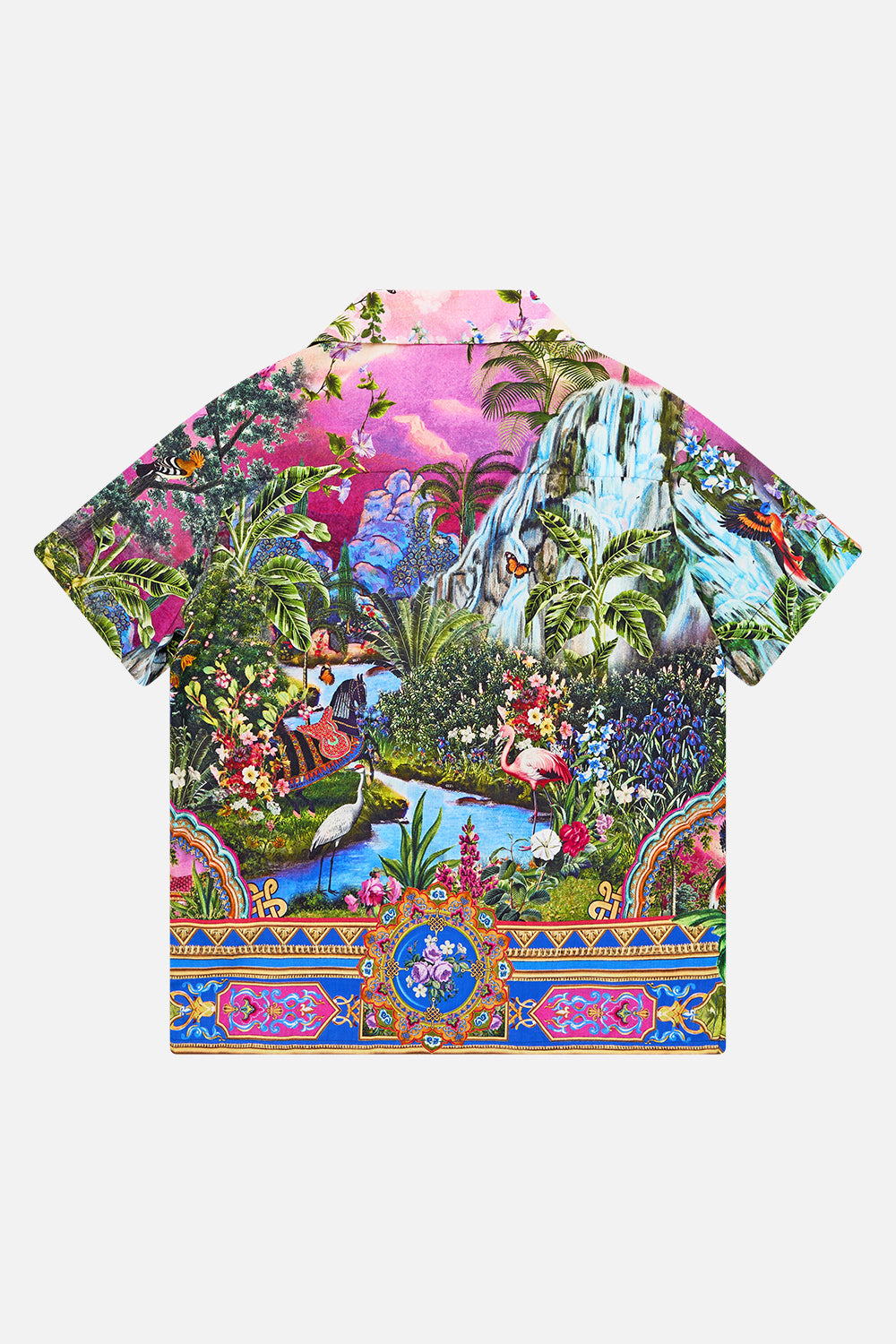 The CAMILLA BOYS SHORT SLEEVE CAMP COLLARED SHIRT TURKISH DELIGHT