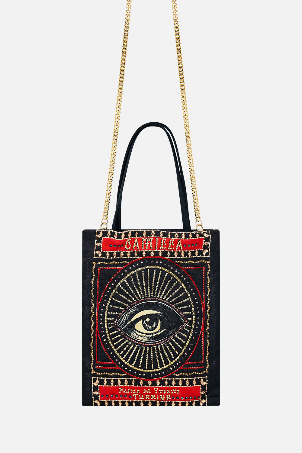 EMBELLISHED MINI TOTE WITH CHAIN STRAP HIGH CLASS HOOKAH
