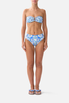 BANDEAU BIKINI TOP WITH U RING FRONT TRIM OTTOMAN OPULENCE