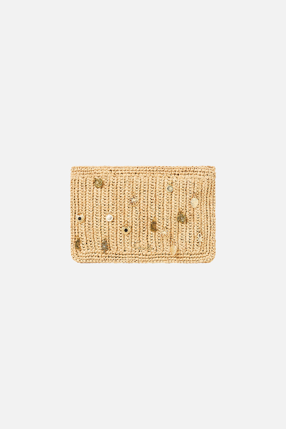 The CAMILLA RAFFIA CLUTCH WITH CHARMS NATURALNATURAL