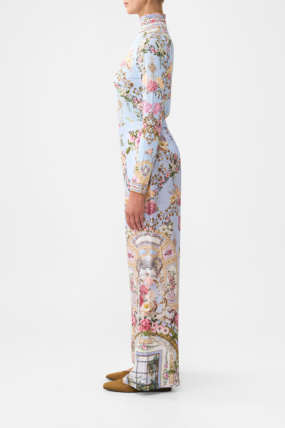 The CAMILLA MINIMAL WIDE LEG PANT TILED IN TIME