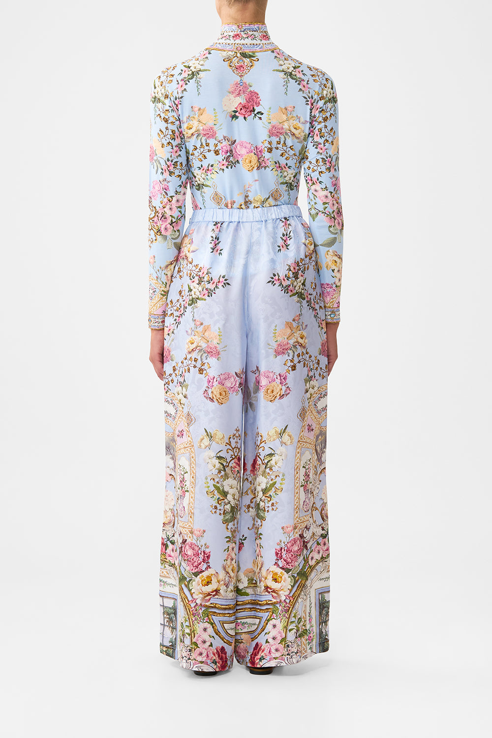 The CAMILLA MINIMAL WIDE LEG PANT TILED IN TIME