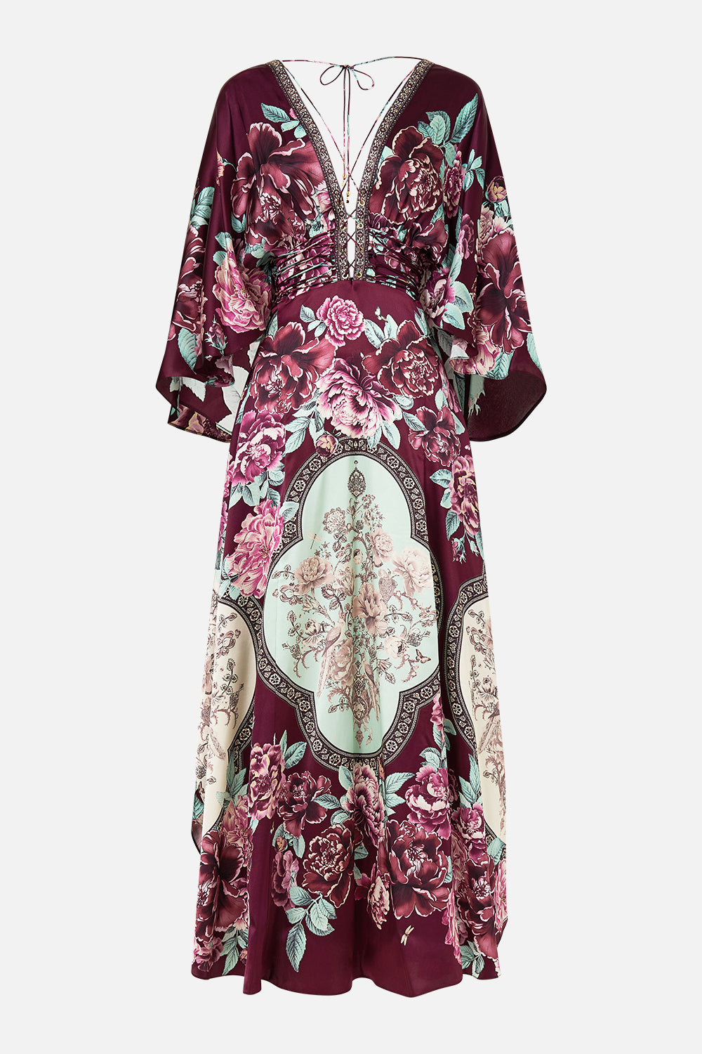 The CAMILLA V NECK LACE UP DETAIL LONG DRESS IF THESE TILES COULD TALK