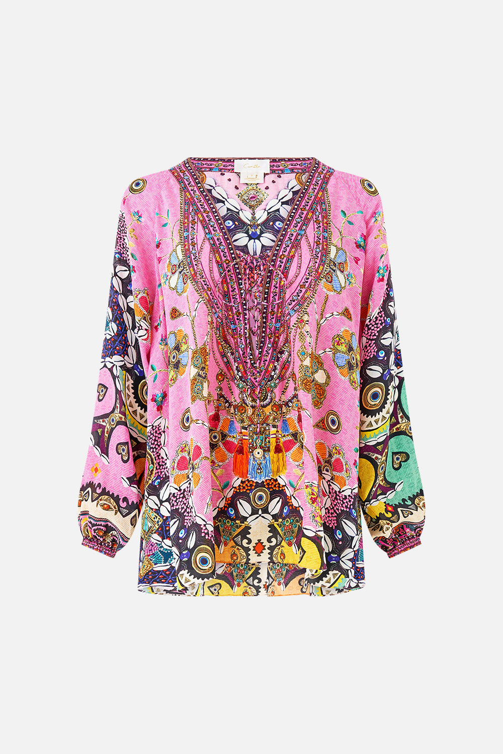 LACE UP BLOUSE PATCHWORK PANORAMA