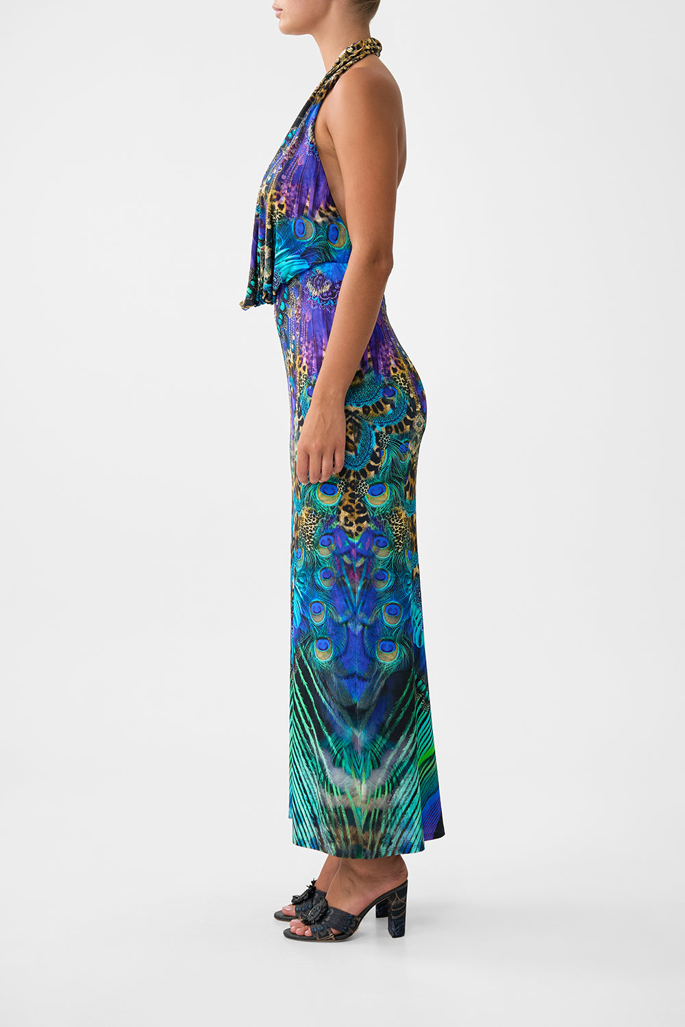The CAMILLA DEEP COWL PLUNGE DRESS COSMIC ZOOLOGY