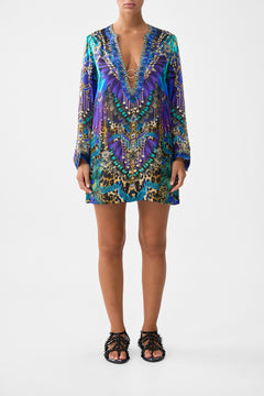 DEEP V NECK HARDWARE SHORT KAFTAN COSMIC ZOOLOGY