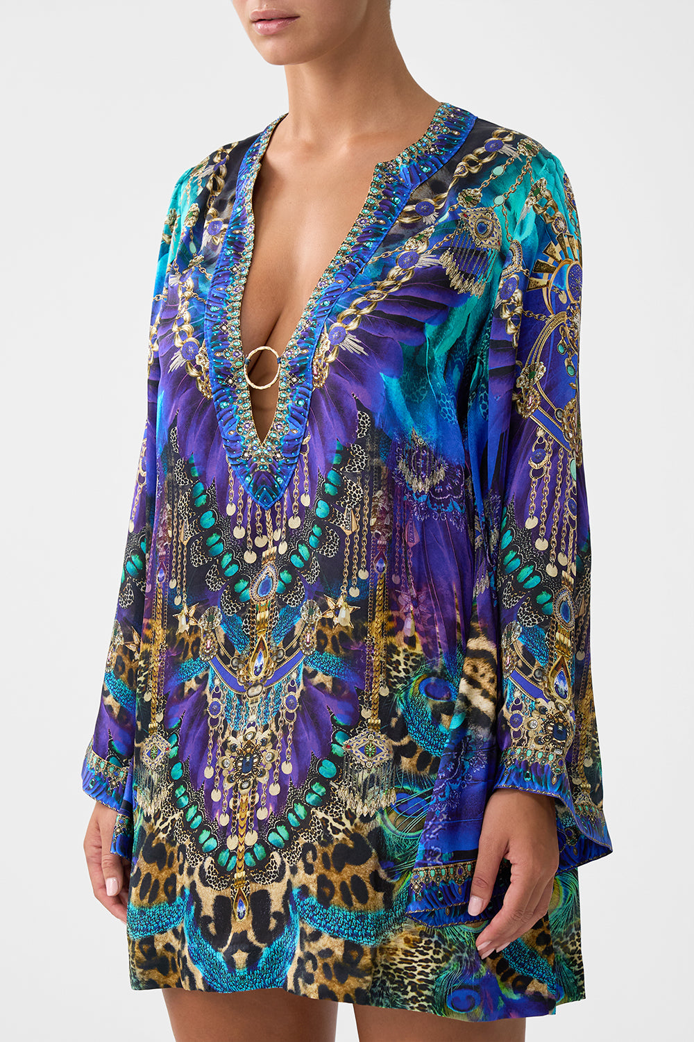 DEEP V NECK HARDWARE SHORT KAFTAN COSMIC ZOOLOGY