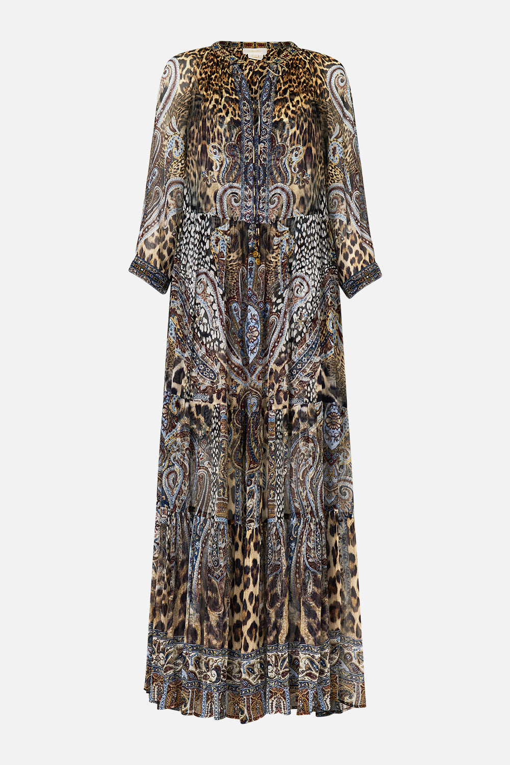 LONG GATHERED PANEL DRESS ISTANBUL ANIMALIA
