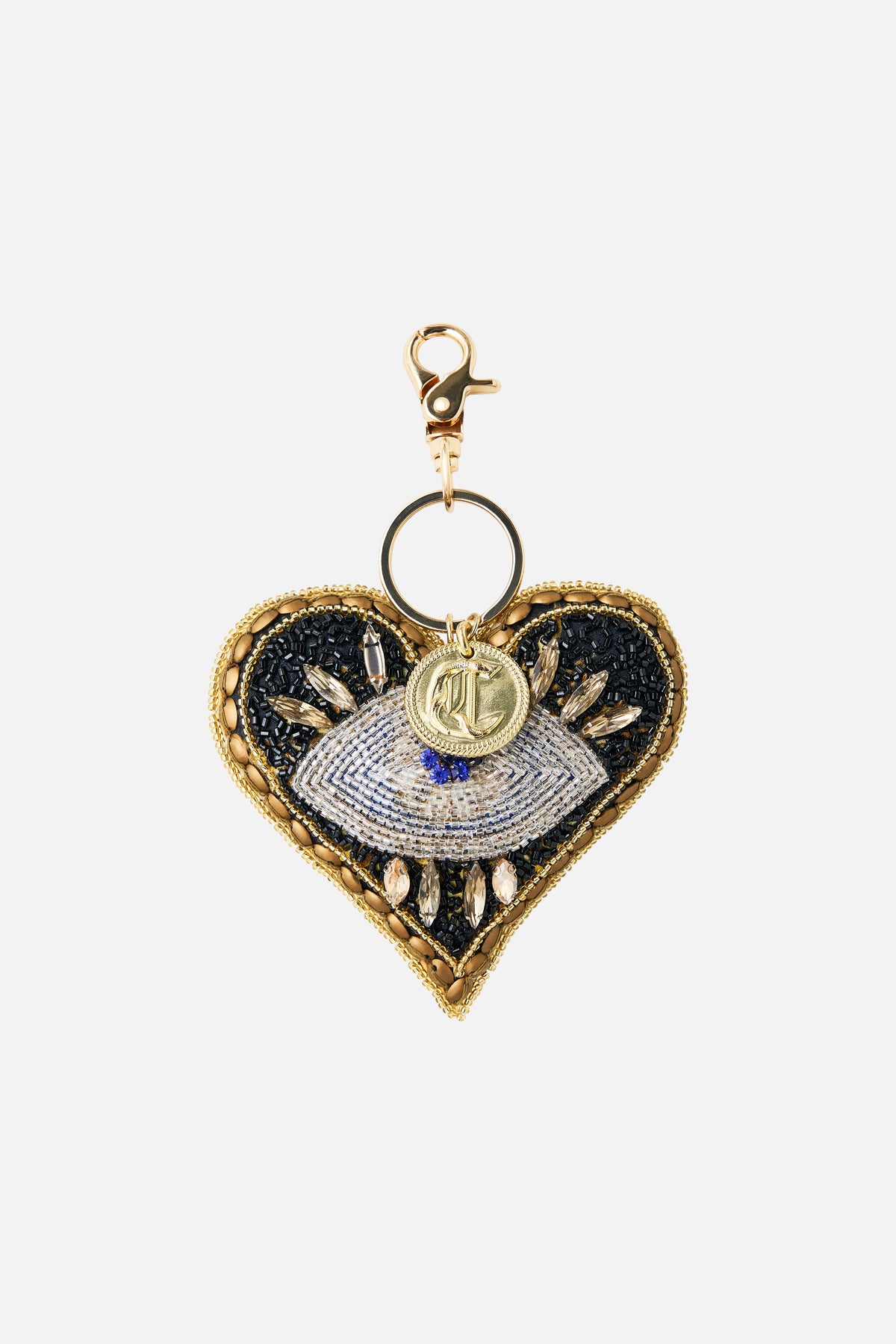 The CAMILLA HEART EYEKEYRING SOLID BLACKSOLID BLACK