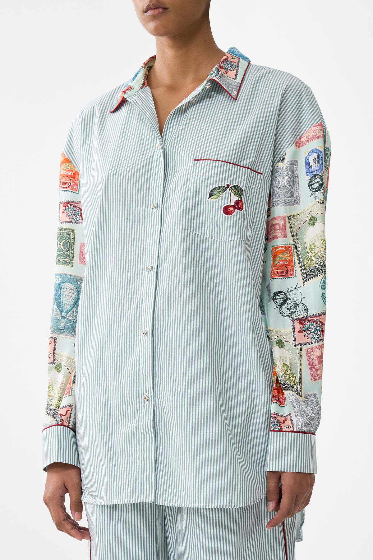 The CAMILLA LONG SLEEVE OVERSIZED SHIRT WITH POCKET WITH LOVE FROM TÜRKIYE