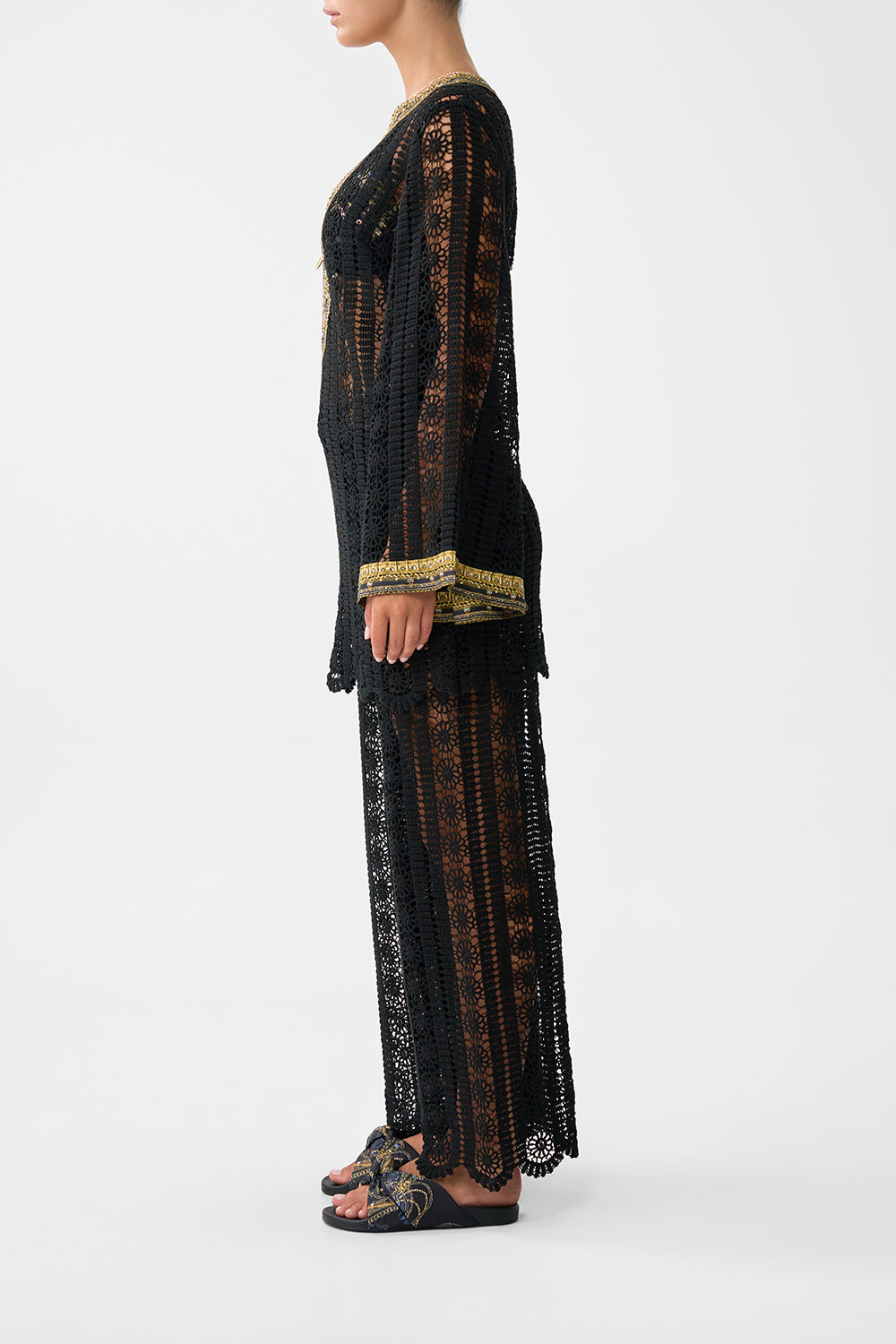 Song Of The Solstice Lace Deep V Neck Hardware Short Dress