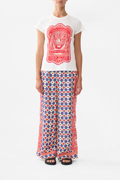 The CAMILLA Slim Fit Round Neck T-Shirt in our Rinse & Roar print.