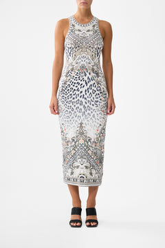 The CAMILLA Jersey Tank Dress in our Marble Heaven print.