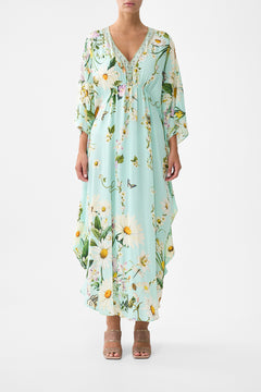 The CAMILLA Gathered Waist Kaftan in our Floral Freefall print.