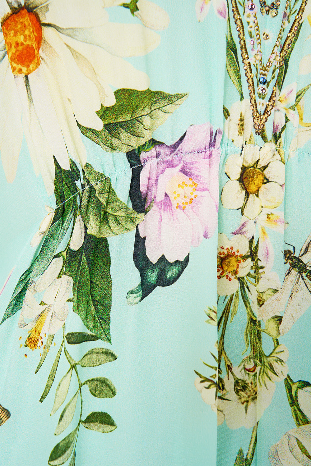 The CAMILLA Gathered Waist Kaftan in our Floral Freefall print.