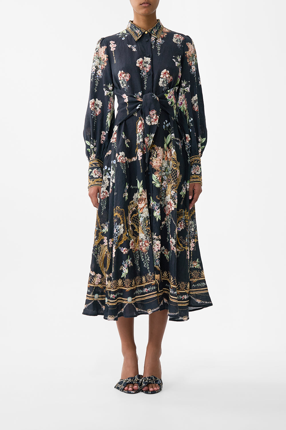 The CAMILLA Waist Tie Shirt Dress in our Noble Endeavours print.