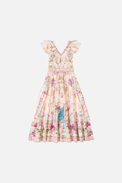 KIDS TIERED MAXI DRESS WITH FRILL NECK CASA DE FIERAS