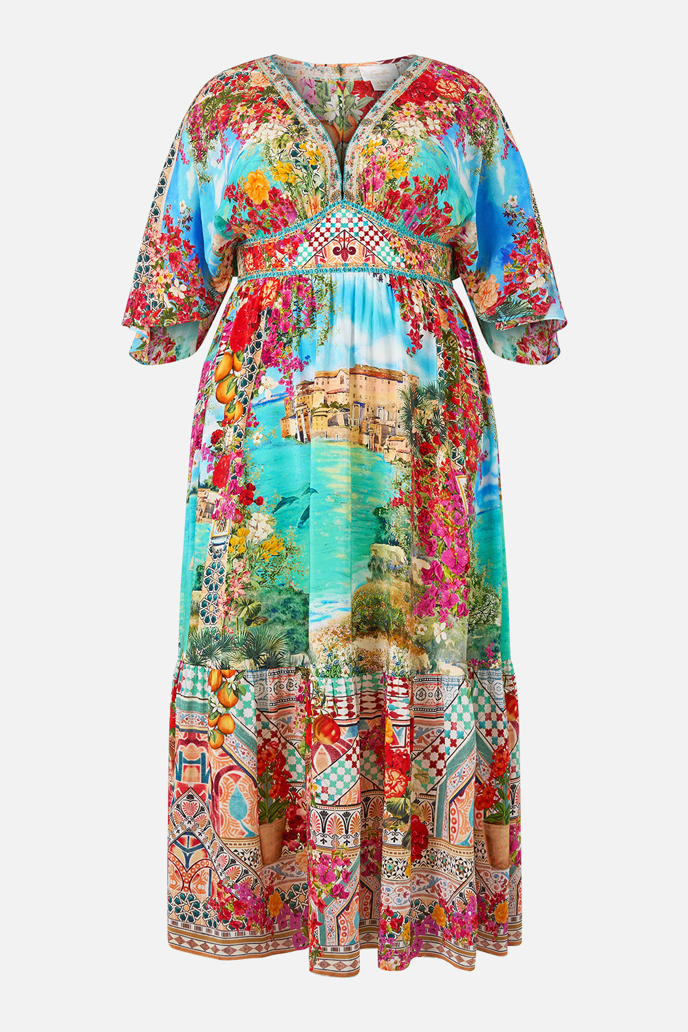 WAISTED DRESS WITH HEM RUFFLE MEET ME IN MALLORCA