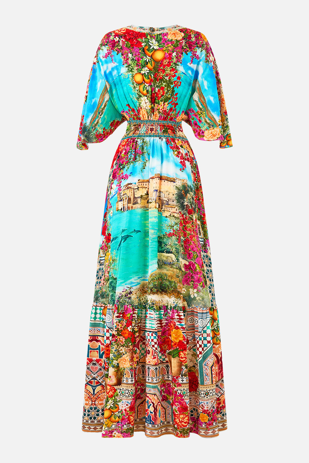 WAISTED DRESS WITH HEM RUFFLE MEET ME IN MALLORCA