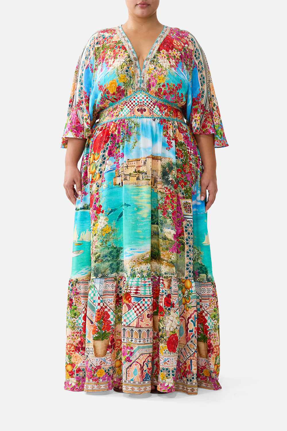 WAISTED DRESS WITH HEM RUFFLE MEET ME IN MALLORCA